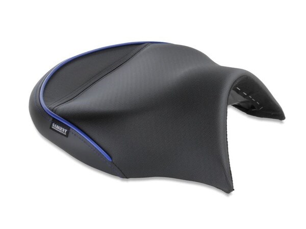 World Sport Performance Plus Motorcycle Seat for the Can-Am Ryker with Blue Color Accents.